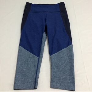 Outdoor Voices Blue Color Block Cropped Leggings Good Condition Size Small